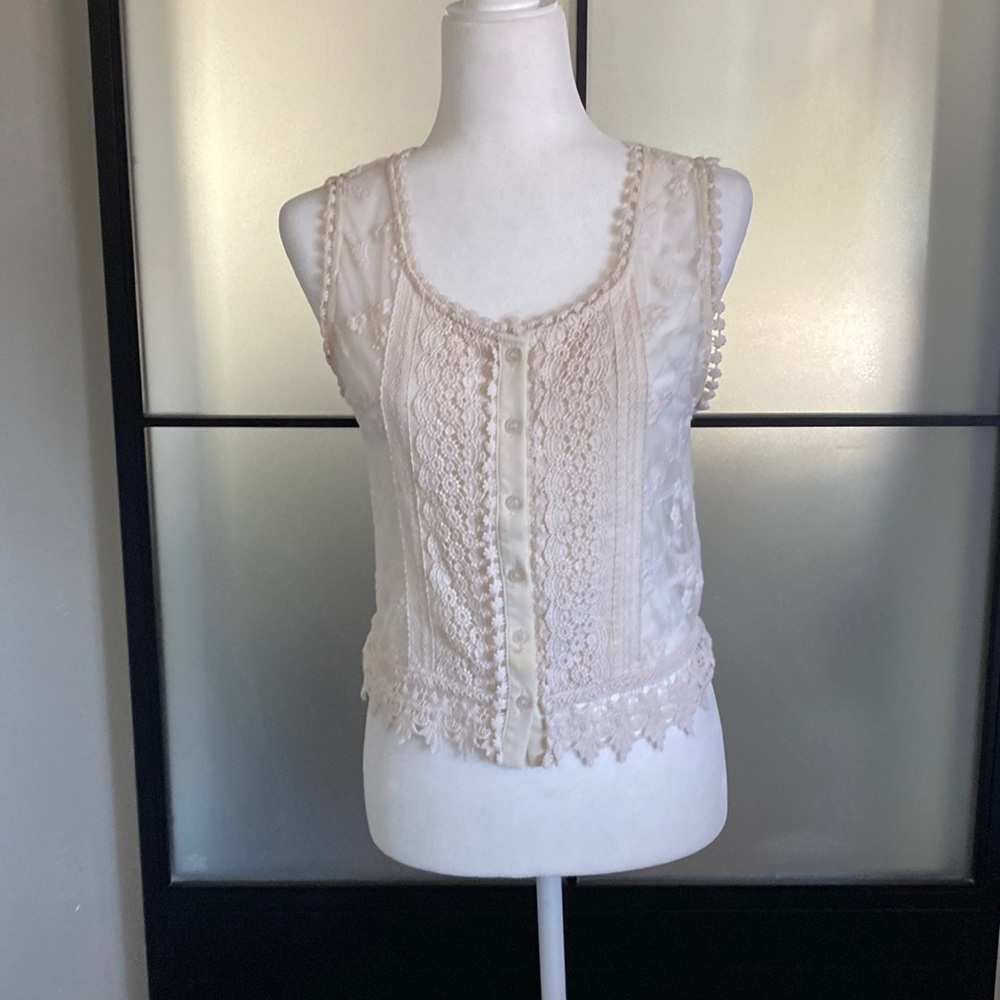 Lacy Mesh Button Up